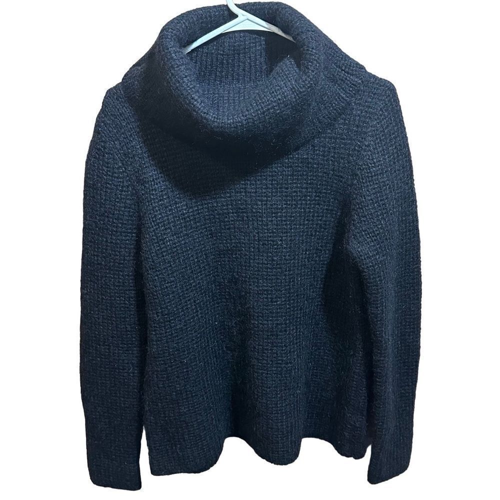 Women's Ralph Lauren Black Kid Mohair Blend Cowl Neck Chunky Knit Sweater Size L